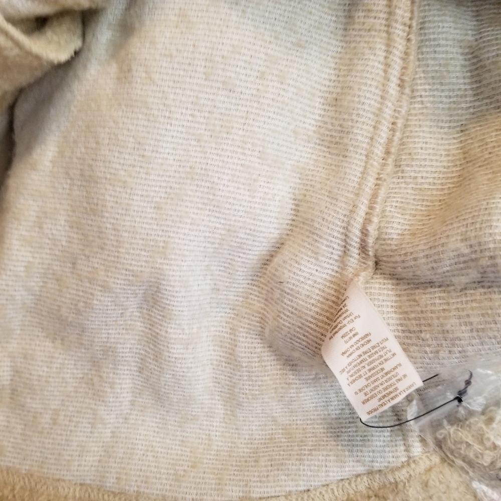 Free People Cornflower Tan Alpaca Wool Military Teddi Sweater Bell Sleeve Size M - Picture 11 of 16